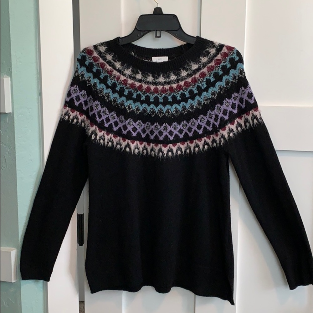 J Jill fair isle sweater circa fall 2019.